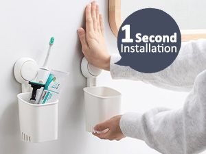 TAILI 2 Pack Tumblers - Wall Replacement, Suction Cup, Toothbrush/Toothpaste Holder EU_voghion.com