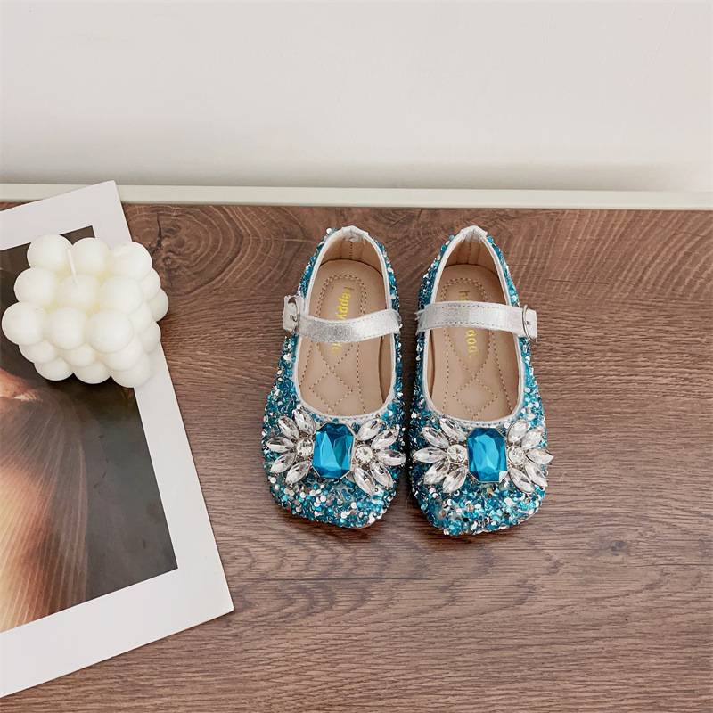 Mother&Kids Girls Princess Shoes Crystal Children girls Foreign style baby shoes soft soled single shoes_voghion.com