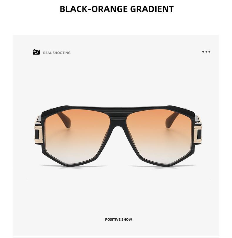 TGOGO Neue Pilotensonnenbrille für Herren ist keine europäische und amerikanische Straßenfotografie, moderne, polygonale Retro-Krötenbrille mit großem Rahmen, UV400_voghion.com