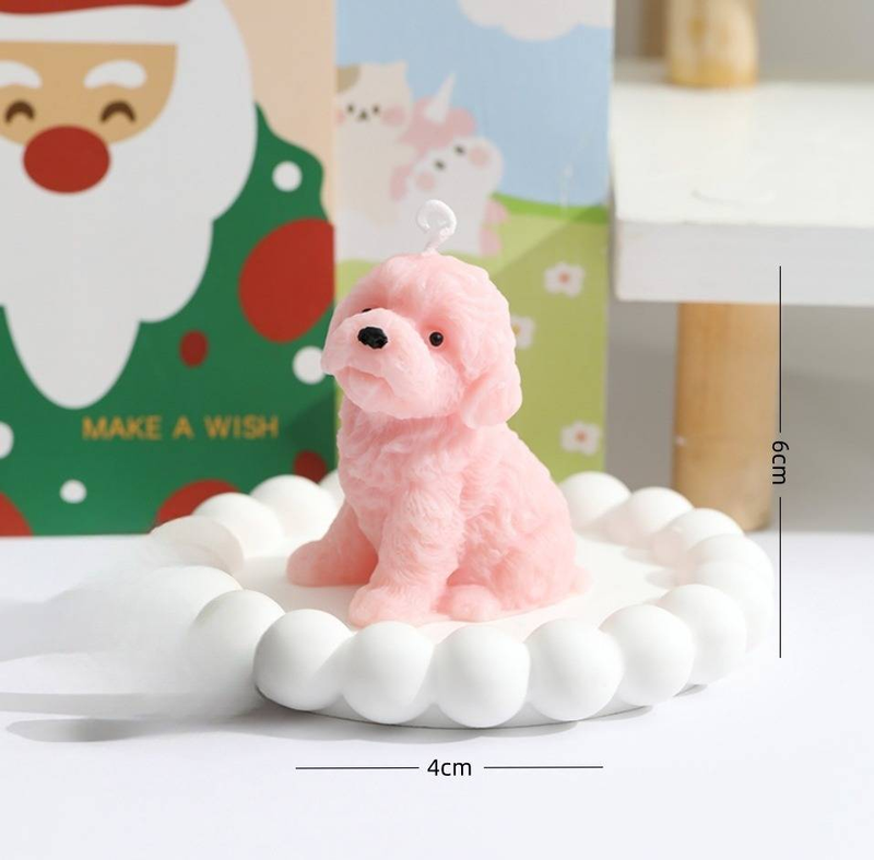 Bougies d'aromathérapie en forme de chien en peluche, souvenirs d'ambiance créatifs et mignons, bougies en forme d'animal, accessoires photo_voghion.com