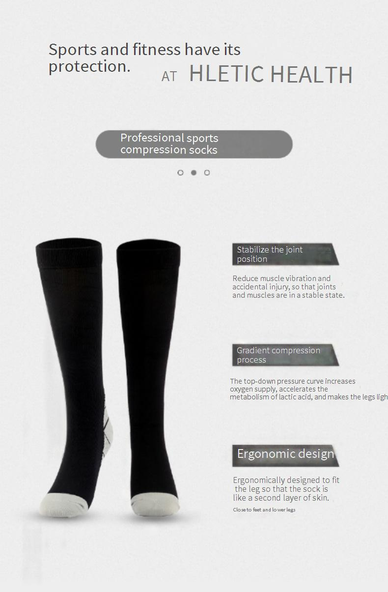 Sportcompressiekousen Veneuze elastische drukkousen Basketbal fietssokken voor heren en dames_voghion.com