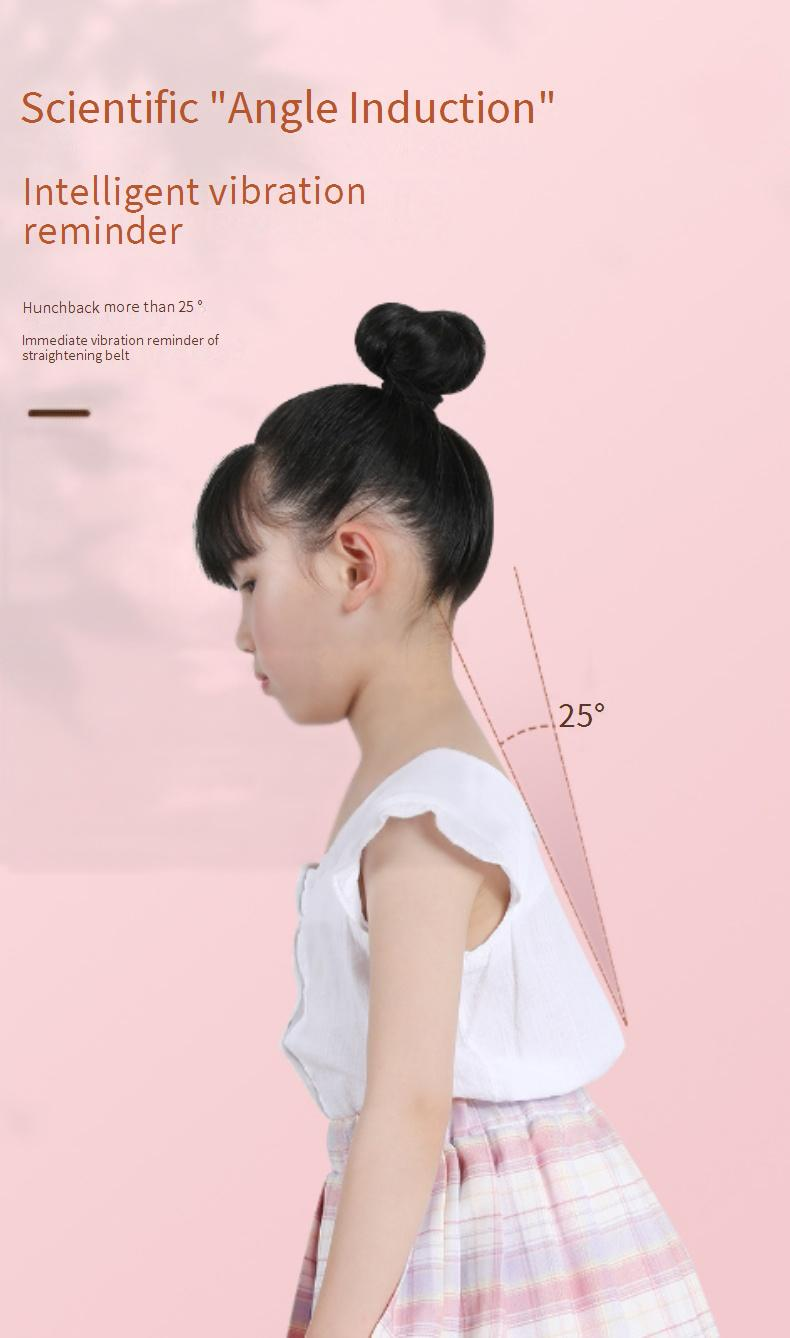 Centură de corecție cocoșată pentru copii, corector inteligent al posturii, vibrații Elf, memento pentru gât agățat, afișaj LCD, memento pentru postura de ședere_voghion.com