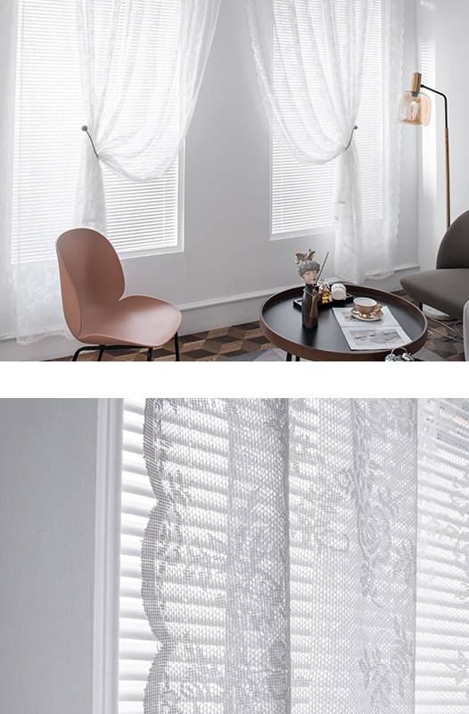 Tende trasparenti in pizzo bianco – Pannelli per finestre in voile di policotone per soggiorno e camera da letto – Tende trasparenti con ricamo in stile coreano (150×240 cm, set di 2 pannelli)_voghion.com