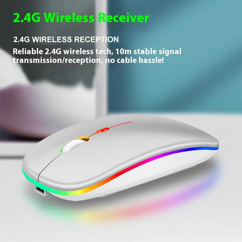 Viper BM110 Wireless Charging Gaming Mouse – Silent RGB Optical Mouse With Bluetooth, 1600DPI, 4-Way Scroll, Ergonomic Design For PC/Laptop_voghion.com