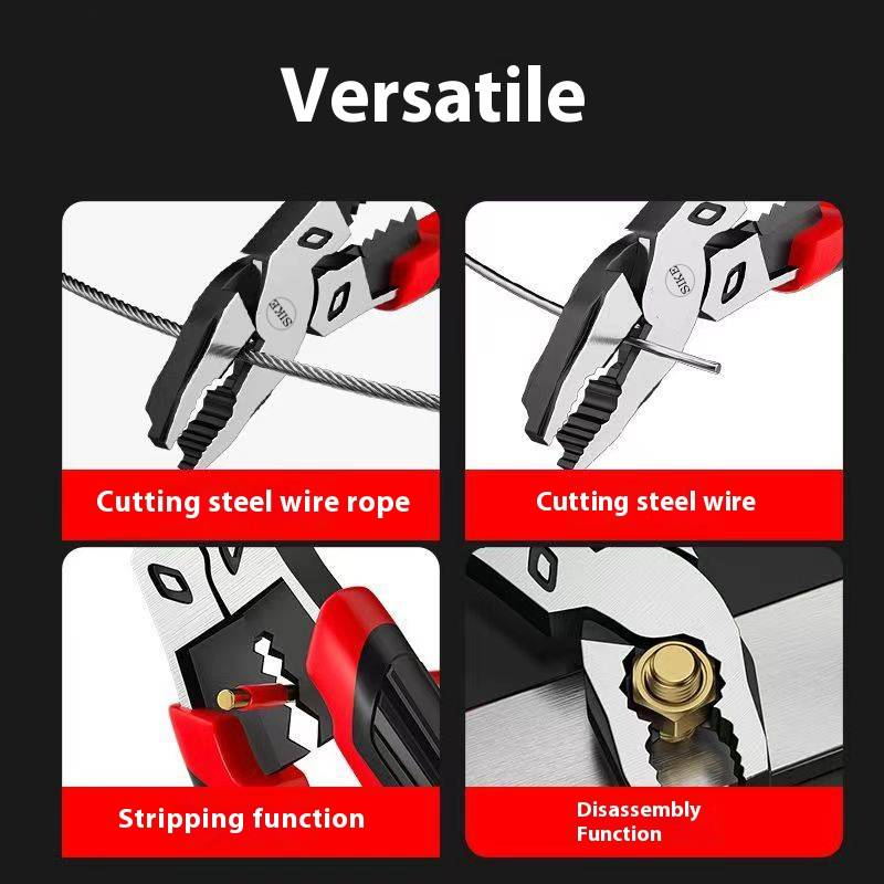 Pince coupante professionnelle multifonction avec sertissage et dénudage – Pince diagonale robuste pour travaux électriques (acier Cr-V)_voghion.com