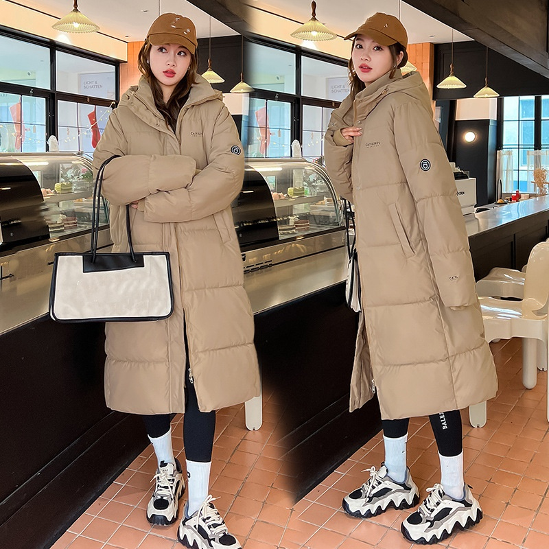 "Oversized Hooded Winter Coat For Women – Mid-Length Quilted Puffer Jacket (Polyester Shell, 5 Colors, 5 Sizes, Korean-Student Style)"_voghion.com