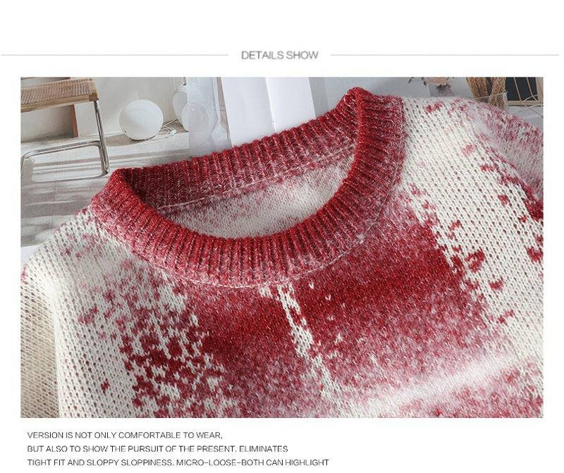 Men's Essential Knit Sweater - Oversized Crewneck Pullover (Khaki/Navy/Red/Black/Dark Blue, M-4XL)_voghion.com