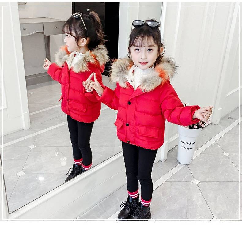 Kids Winter Jacket With Faux Fur Hood - Warm Fleece-Lined Coat For Boys & Girls (80-130cm) - Soft Polyester Outer & Inner - Zipper Closure_voghion.com