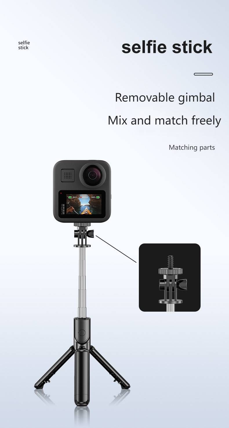 Statyw do selfie Bluetooth ze światłem LED i uchwytem stabilizującym, regulowany stojak na telefon o długości 70–170 cm do vlogowania/transmisji na żywo (czarno-biały)_voghion.com