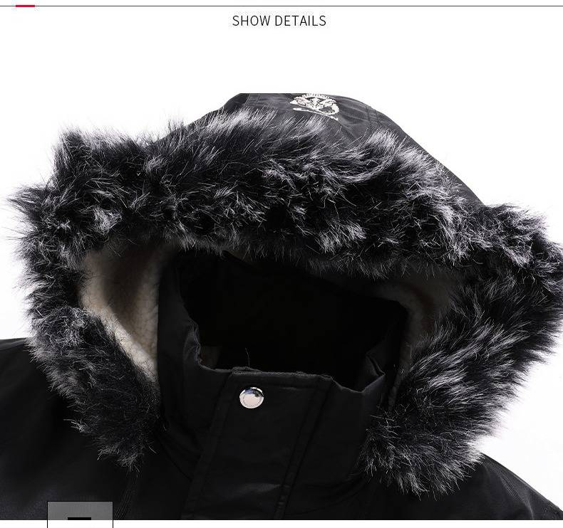 Giacca invernale in pile con cappuccio da uomo, foderata in pelliccia sintetica, vestibilità slim, con cerniera, per abbigliamento casual e streetwear (rosso/nero/blu, M-5XL)_voghion.com