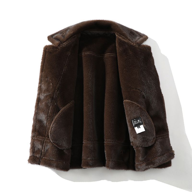 Giacca in pelliccia sintetica da uomo – Cappotto invernale foderato in pile con collo a revers (taglie M-5XL, marrone scuro)_voghion.com