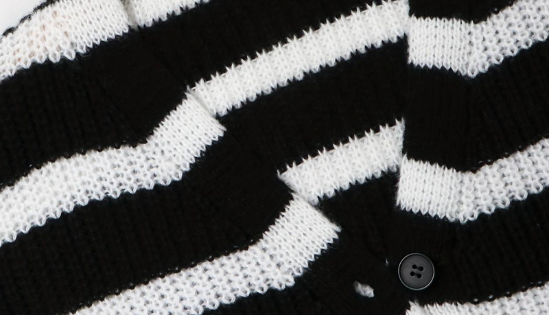 Soft V-Neck Striped Cardigan – Lightweight & Comfortable Open-Front Knit Sweater_voghion.com