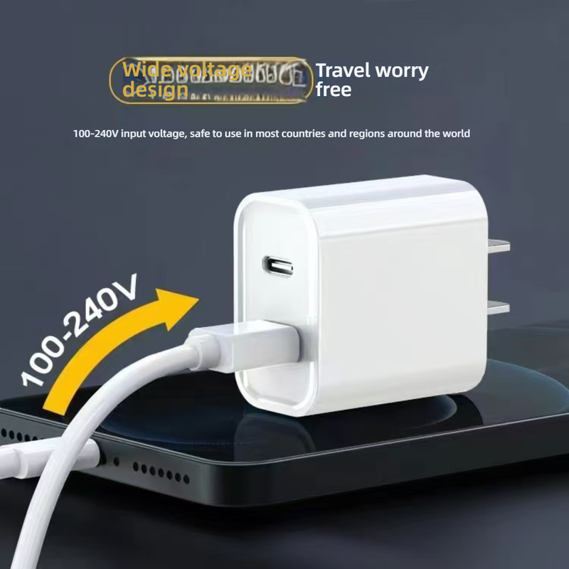 20W PD Fast Charger For IPhone – Dual Port USB-C Wall Charger (Compatible With IPhone 17/16 Pro, Quick Charge 3.0, Compact Design)_voghion.com