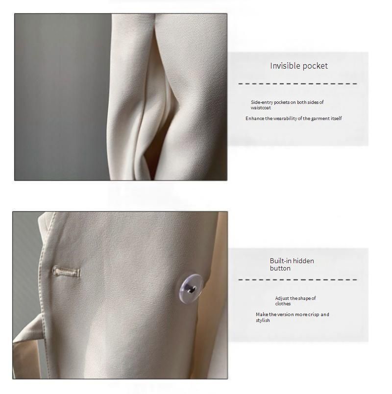 Unisex Double-Breasted Blazer Vest – Oversized Drape Fit (Minimalist Layering Essential)_voghion.com