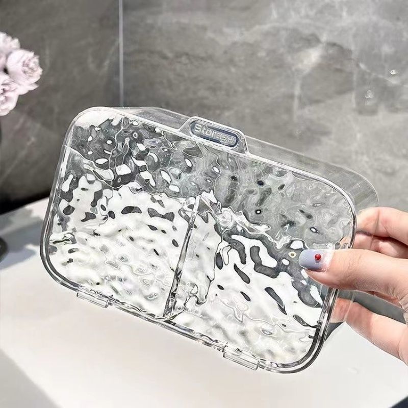 Acryl-Wattepad-Halter, Wandmontage, Make-up-Organizer, Wattestäbchen-Aufbewahrungsbox, Schrank, Qtip-Halter, Spender, Badezimmer-Organizer_voghion.com
