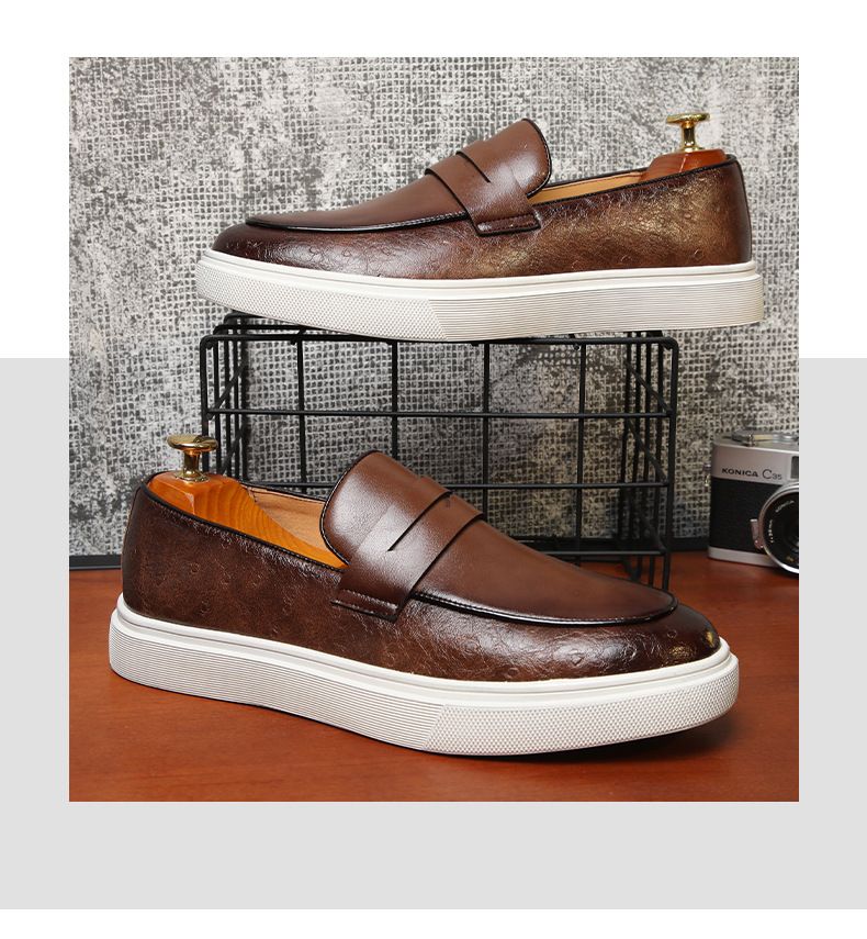 Fashion men's shoes Leather shoes casual board shoes loafers_voghion.com