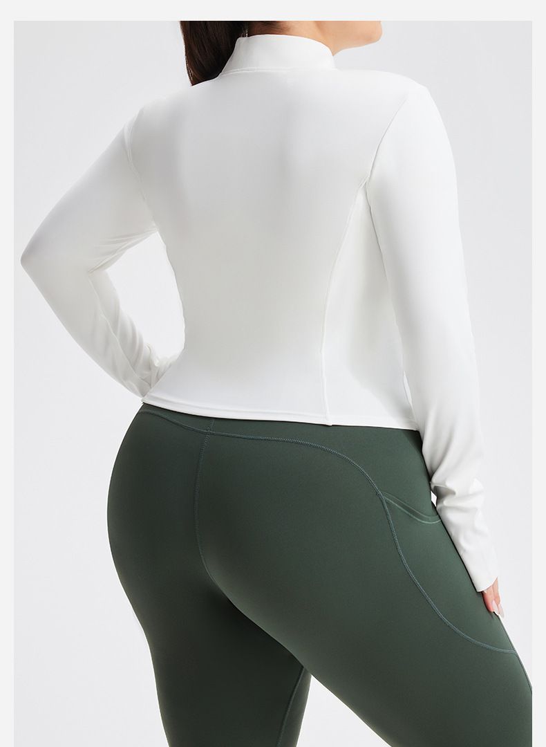 Ženska oblačila, hitro sušeča športna jakna za zaščito pred soncem, dolgi rokavi, ženska jopa z zadrgo, oprijet top, tek, fitnes, joga oblačila_voghion.com