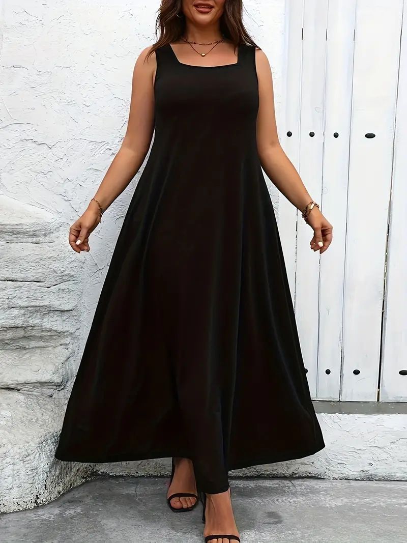 Plus Size Women's Clothing Slimming Solid Color Vest Skirt Fat Mm Bottom Knitted Dress Female_voghion.com