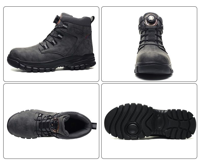 New Fashion 2024 Waterproof Security Work Safety Protective Leather Boots Anti-smash Anti-puncture Industrial Shoes_voghion.com