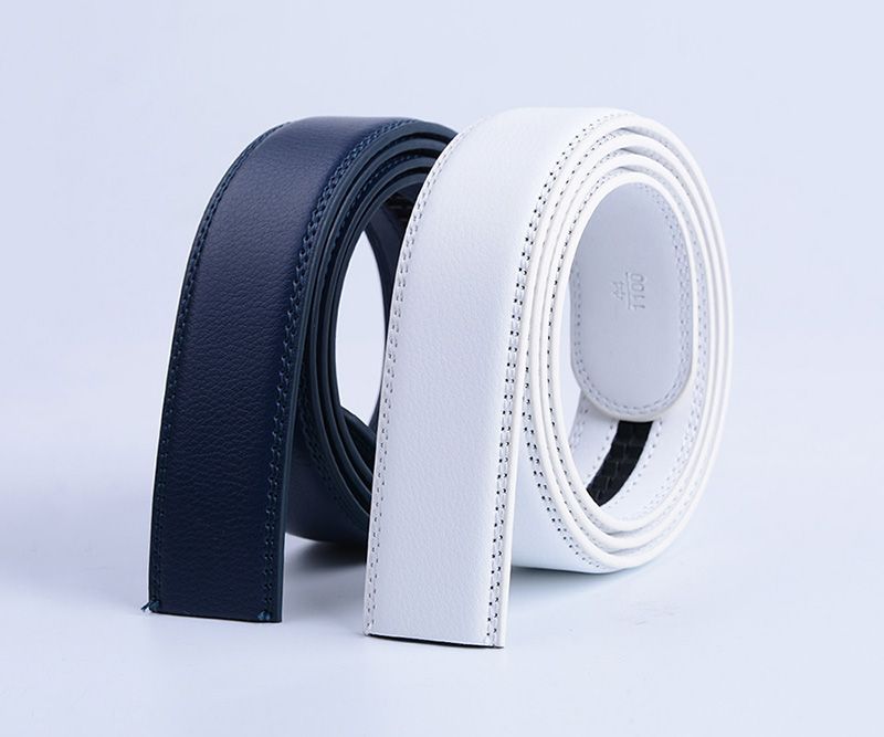 HOT HIDUP Hochwertiger Echtleder-Automatikgürtel für Herren in Blau, nur Riemen ohne Schnalle, 3,5 cm breit_voghion.com