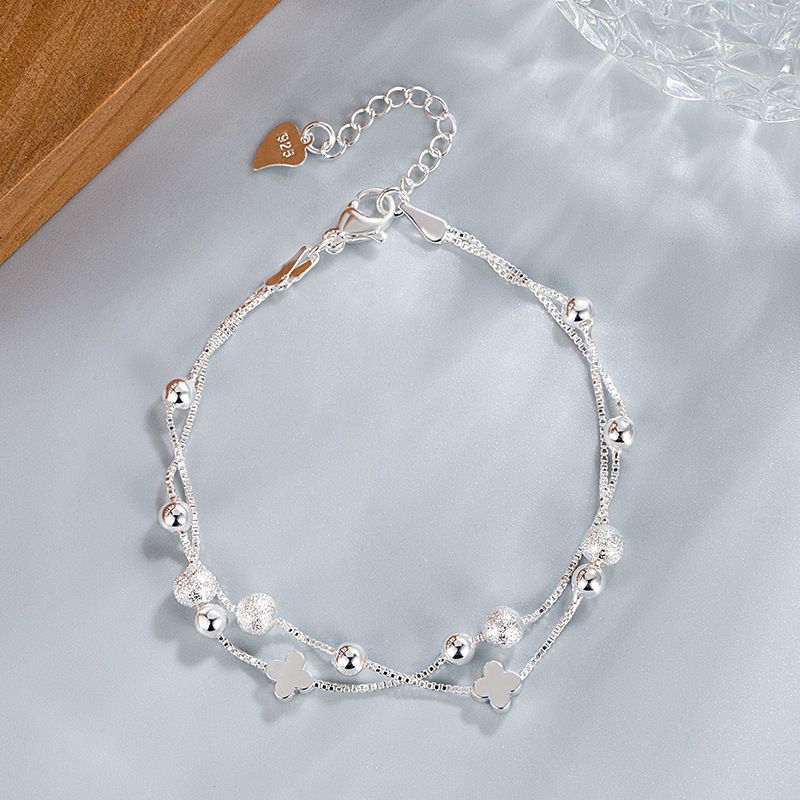 Neu Sacked Doppel-schicht Sand Perle Clover Bracele Weibliche Nische, Einfache Birhday Gif Für Freundin, Exquisie Und_voghion.com