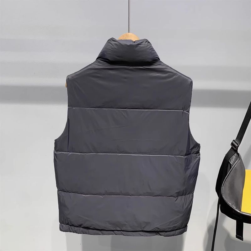 Stand Collar Trendy Winter Short Down For Men 2025 New Fashion Brand Solid Color Loose Versatile Casual Vest_voghion.com