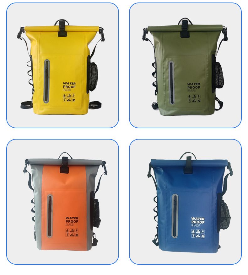 Zaino in PVC con strisce riflettenti, borsa a secchiello impermeabile per forniture per esterni_voghion.com