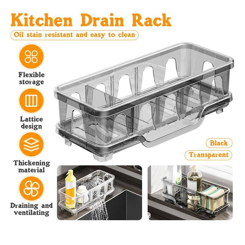 sponge Drain Rack Kitchen Dishwashing Basket Rack Sink Detergent Rag Countertop Storage Rack_voghion.com