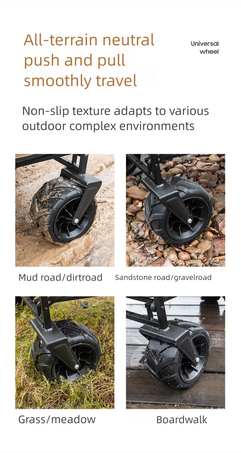 Outdoor Camping Stall Push Cart Picnic Foldable Lightweight Portable Fishing Handcart_voghion.com