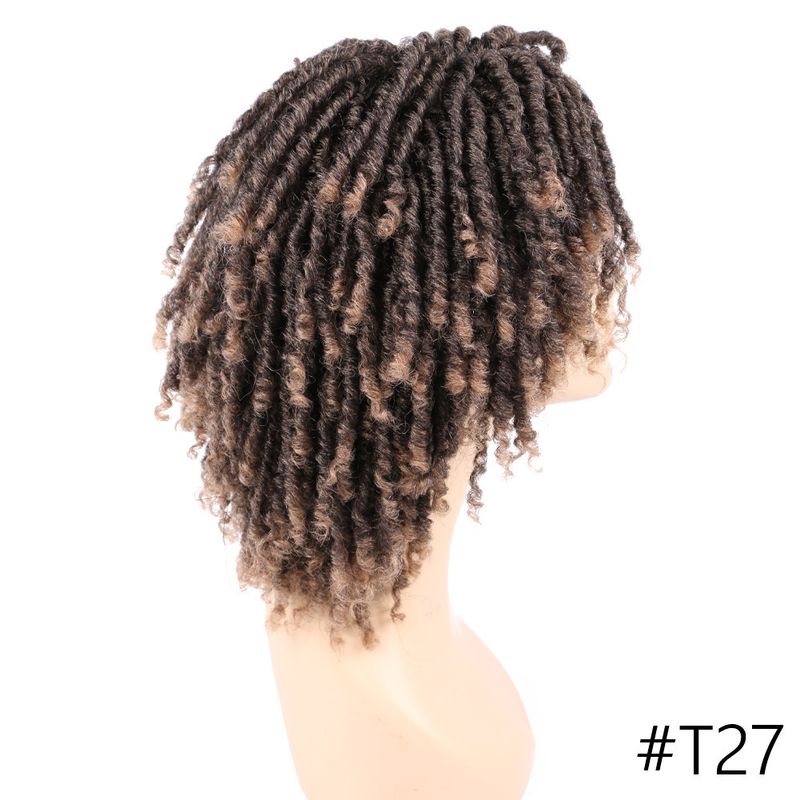 Perücke Kurze Dreadlock Lockige Synthetische Perücke Dreadlock Kopfbedeckung Spot Großhandel_voghion.com