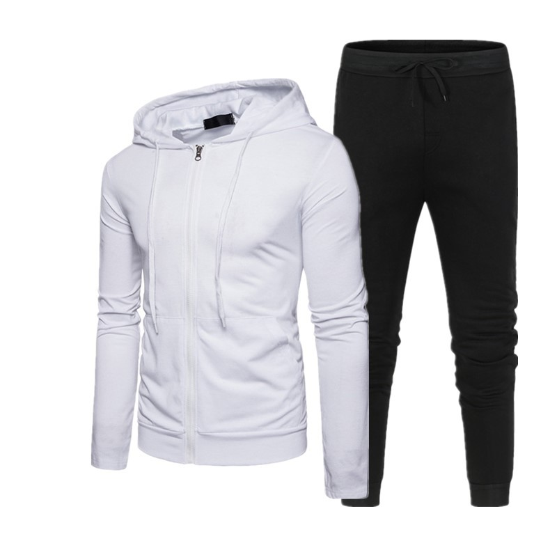 Pomlad Jesenski Style Zadrga s Kapuco Casual Prazen Pulover Moški in Ženski Pulover Set Plus Plišasti Plašč Moda_voghion.com