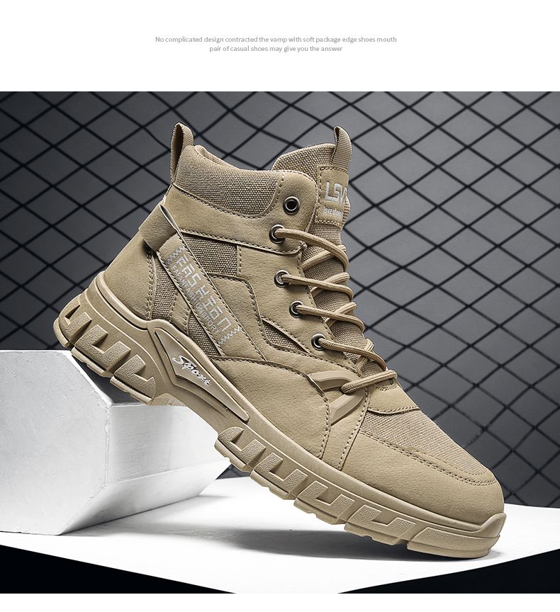 New Fasion Lace-up Men's Boot Hig-tops Working Casual Mans Toog Soes Outdoor Anti Slip Mens Vulcanized Boots Main_voghion.com
