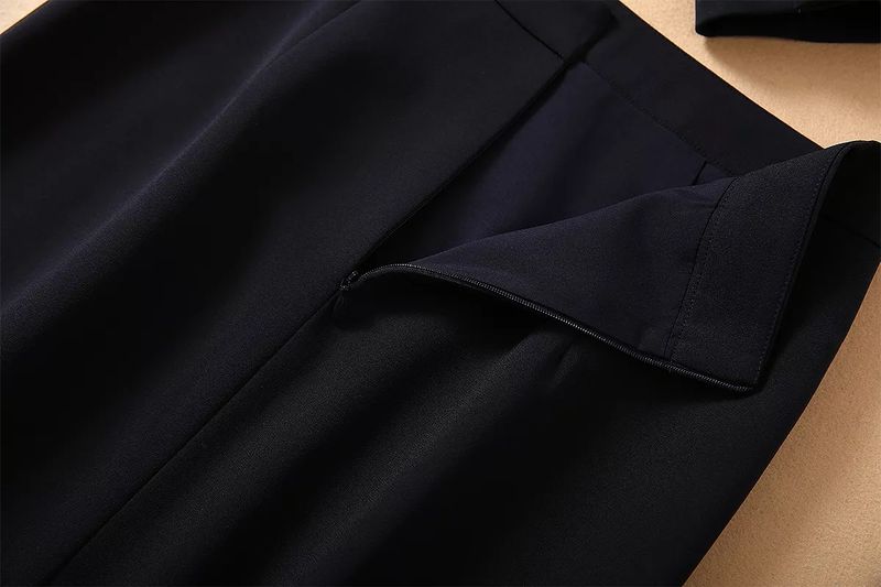 Sfilata di moda di abbigliamento femminile autunno nuovo abbigliamento femminile scollo a V manica lunga giacca + gonna di media lunghezza_voghion.com