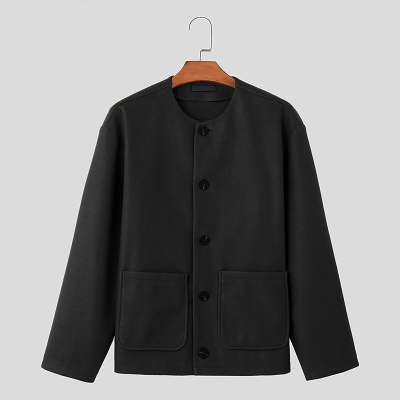 Lässige, doppelseitige Jacke im koreanischen Stil – Unstrukturierter Oversize-Blazer mit minimalistischem Design (S-XXL, knitterfrei, kragenlos, Streetwear-Must-have)_voghion.com