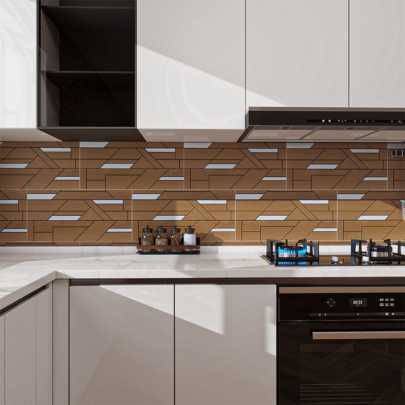 Mosaik-Holzmaserung, Aluminium-Kunststoffplatte, selbstklebend, wasserdicht, feuchtigkeitsbeständig, Hintergrundwand_voghion.com