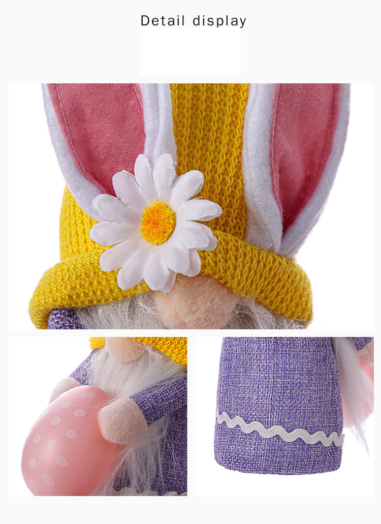 Easter Bunny Egg Doll Cute Faceless Old Man Dwarf Doll Ornament Decoration_voghion.com