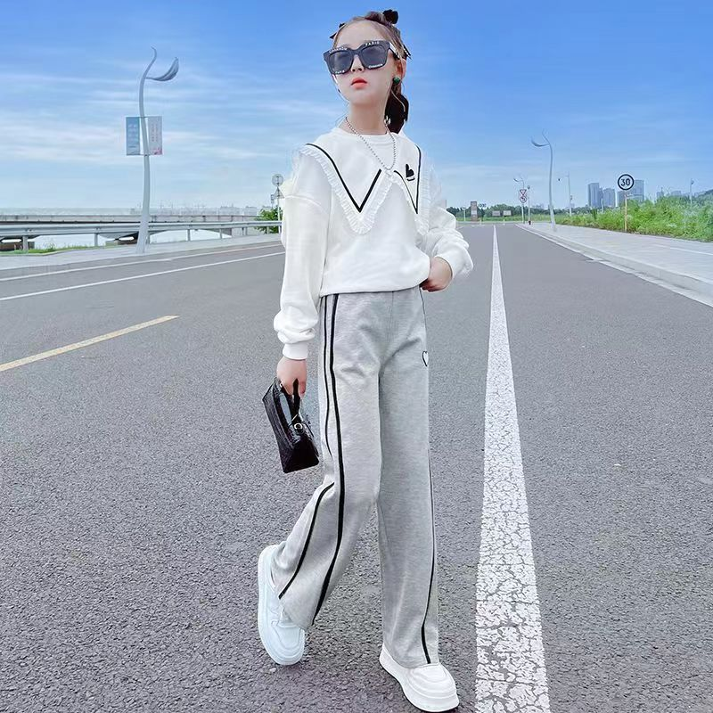 Kinderkleding Meisjes sweatshirt herfstpak modieus en stijlvol modieuze meisjes midden en groot kinderen lente en herfst kinderkleding_voghion.com