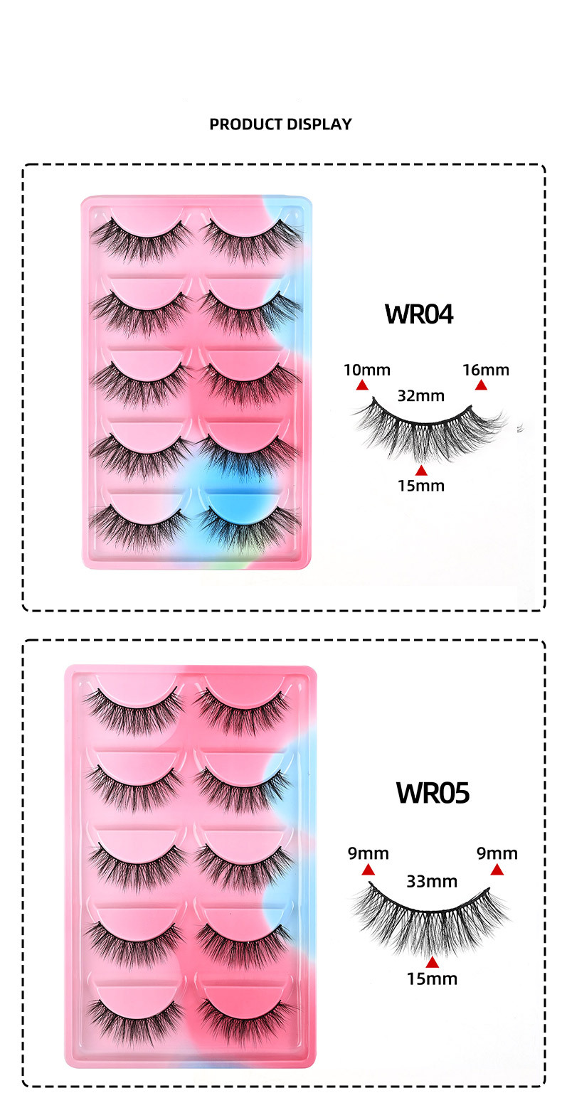 Eyelashes Set New 5 Pairs Of Cat Eye False Eyelashes One Piece Fox Style Black Terrier Natural Eye Tail Lengthened Eyelashes_voghion.com