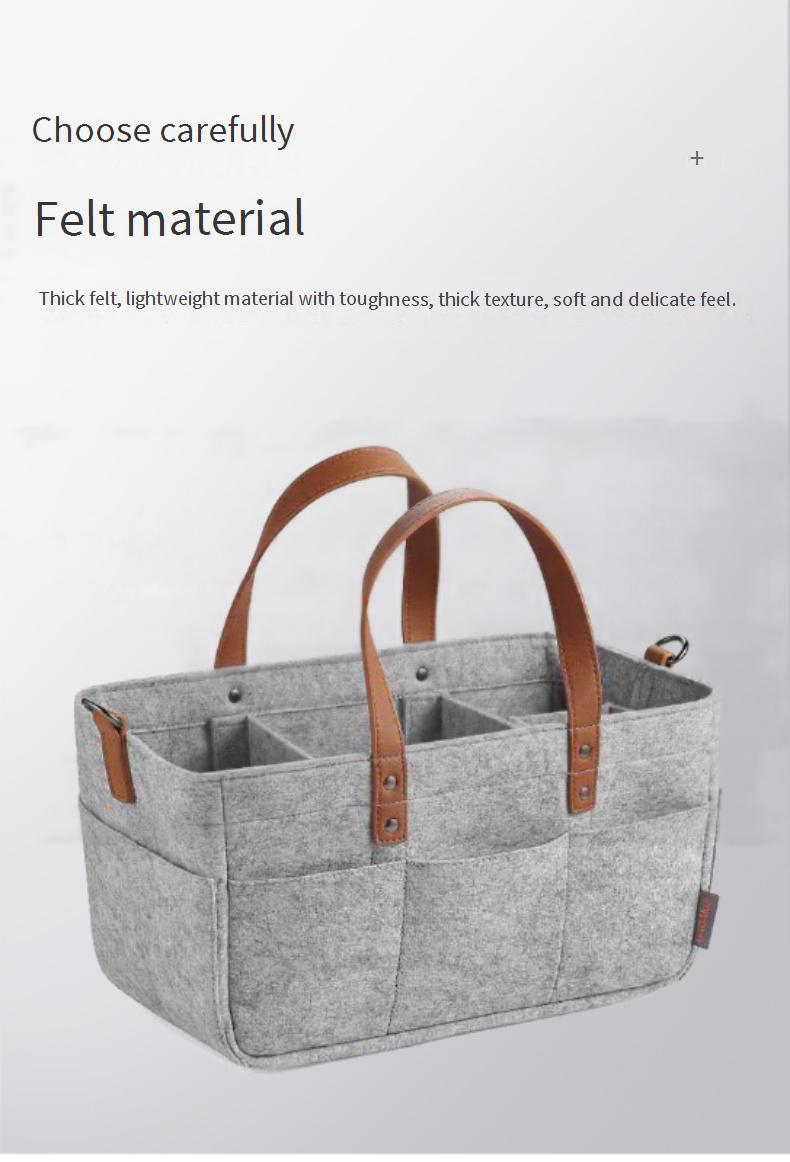 Premium Felt Diaper Bag - Multi-Functional Organizer For Baby Essentials (Portable, Adjustable Strap, Spacious Pockets, New Design)_voghion.com