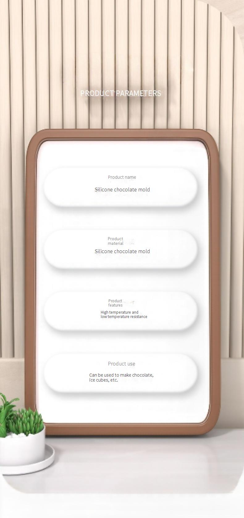 6-Cavity Rectangle Chocolate Mold - Food Grade Silicone Baking Tray For DIY Desserts_voghion.com