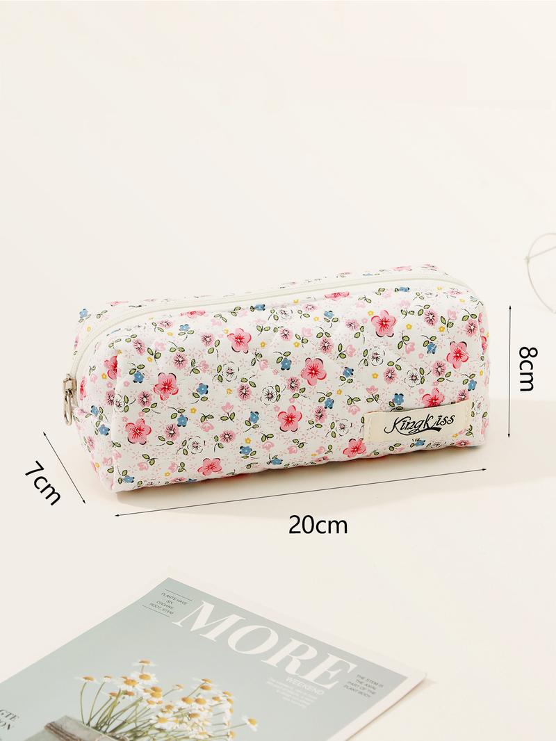 Ins Large Capacity Small Floral Cosmetic Bag Small Fresh Storage Portable High Value Pencil Bag Factory_voghion.com
