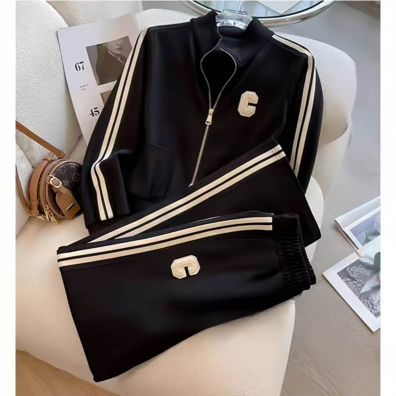 Damenbekleidung Frühlings- und Herbstmode Lässiger Sportanzug Für Damen, Stilvoller Und Altersreduzierender Kleiner Pullover Lässige Hosen Zweiteiliger Anzug_voghion.com