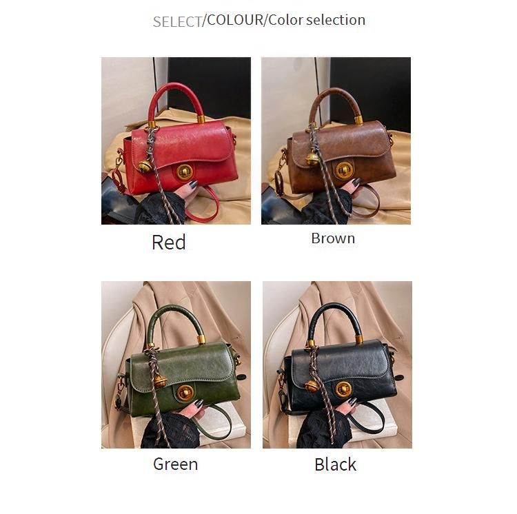 Borsa a tracolla quadrata retrò da donna - Elegante borsa a tracolla in PU con tracolla staccabile, interno spazioso per gli oggetti essenziali quotidiani_voghion.com