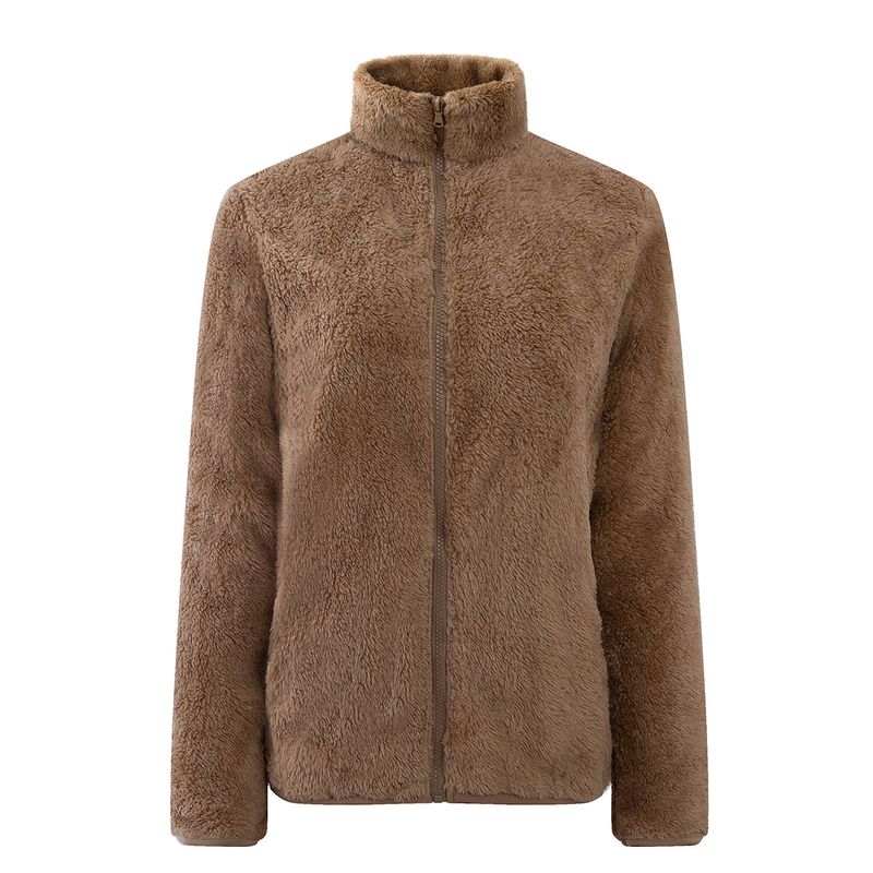 Women's Fleece Jacket With Embroidery Logo - Cozy Warm Pullover Long Sleeve Top For Casual Wear (Multiple Colors & Sizes)_voghion.com