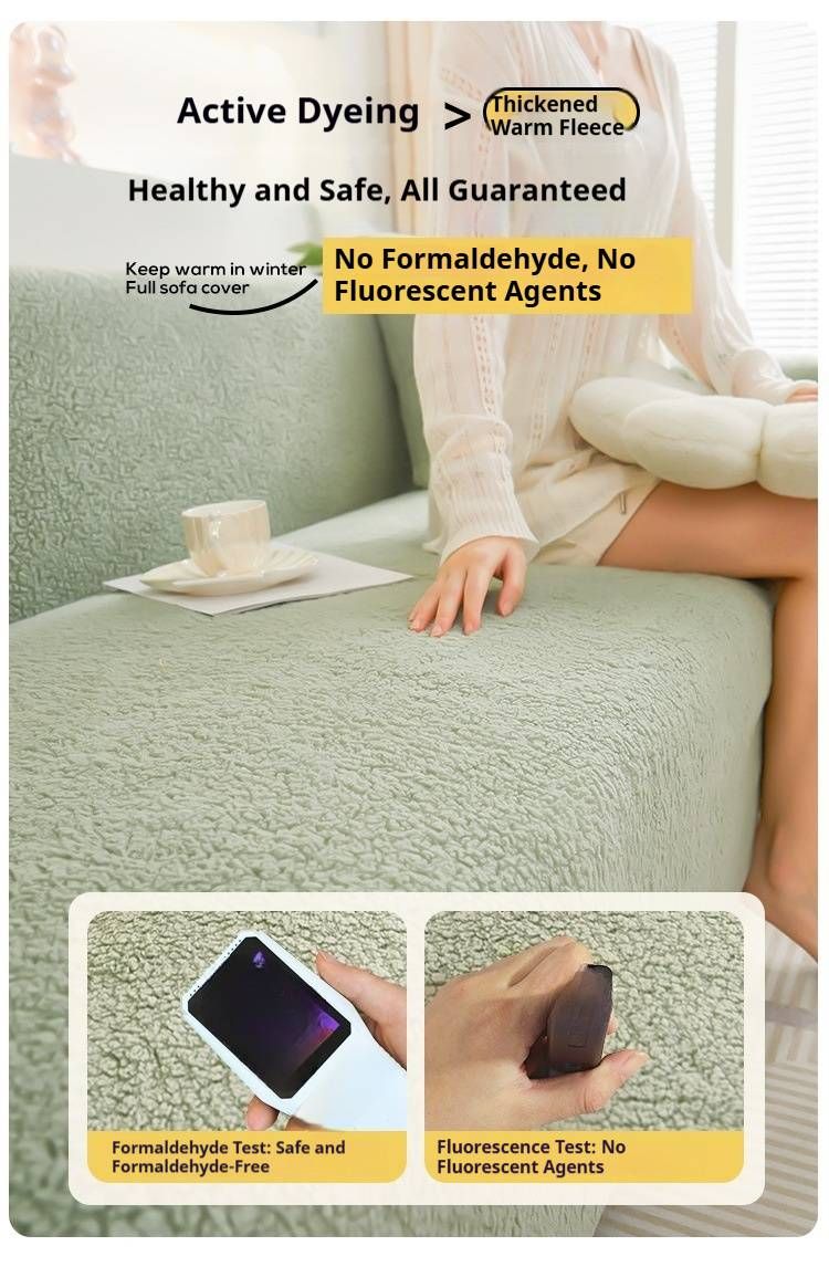 Copridivano elasticizzato in pile ultra morbido Cloud – Vestibilità universale, morbido e resistente ai graffi di gatto, colori moderni e solidi (verde matcha/bianco crema/grigio chiaro)_voghion.com