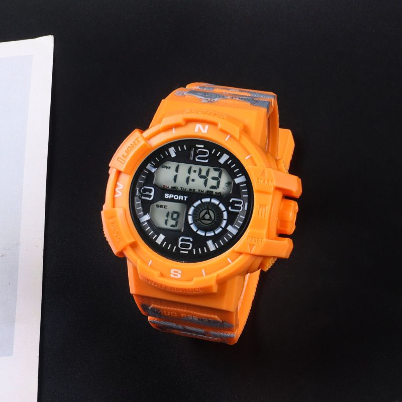 Children's Camouflage Waterproof Watch,men's And Teenagers' Multifunctional Night Light Alarm Clock,stopwatch,electronic Watch, Outdoor Sports Watch_voghion.com
