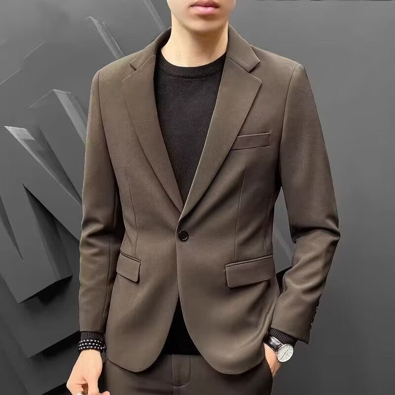 New Trendy Men's Top Handsome Loose Suit Coat Men's Spring and Autumn Versatile Casual Suit_voghion.com