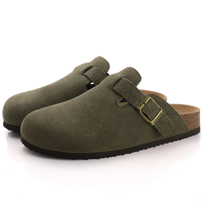 Bebealy Classic Mules Cork Footbed Clogs Slippers with Arch Support Fashion Beach Slides Soft Suede Potato Shoes For_voghion.com