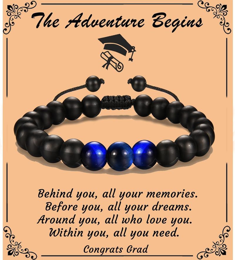 Geburtstag Student Graduierung Saison Geschenk Schmuck Tiger Eye Frosted Stone Herren Armband Perlen_voghion.com
