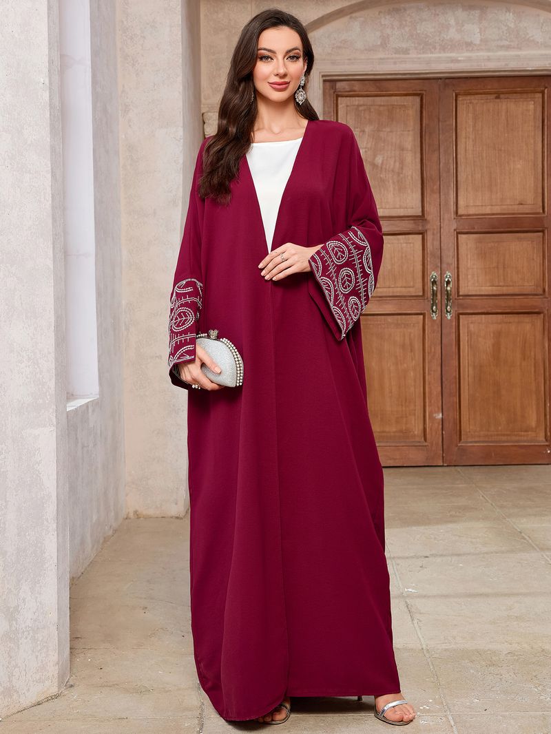 Női ruházat Új közel-keleti muszlim divat temperamentum elegáns hímzett kardigán Dubai arab köntös denevér ujjú abaya_voghion.com